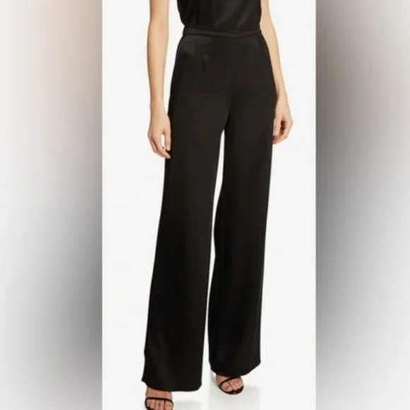St. John Evening by Marie Gray Demure liquid satin black straight leg pants 16 - Picture 10 of 11